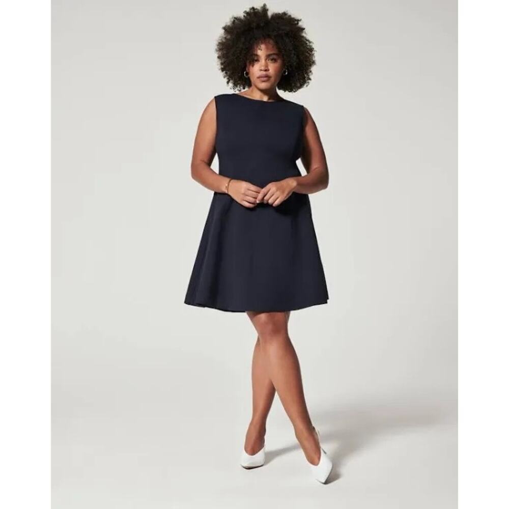 Spanx The Perfect Fit And Flare Navy Blue Dress Size Small